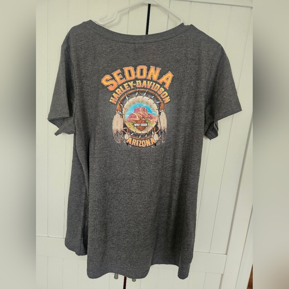 Harley-Davidson Gray Tee with Green Logo - Picture 4 of 4